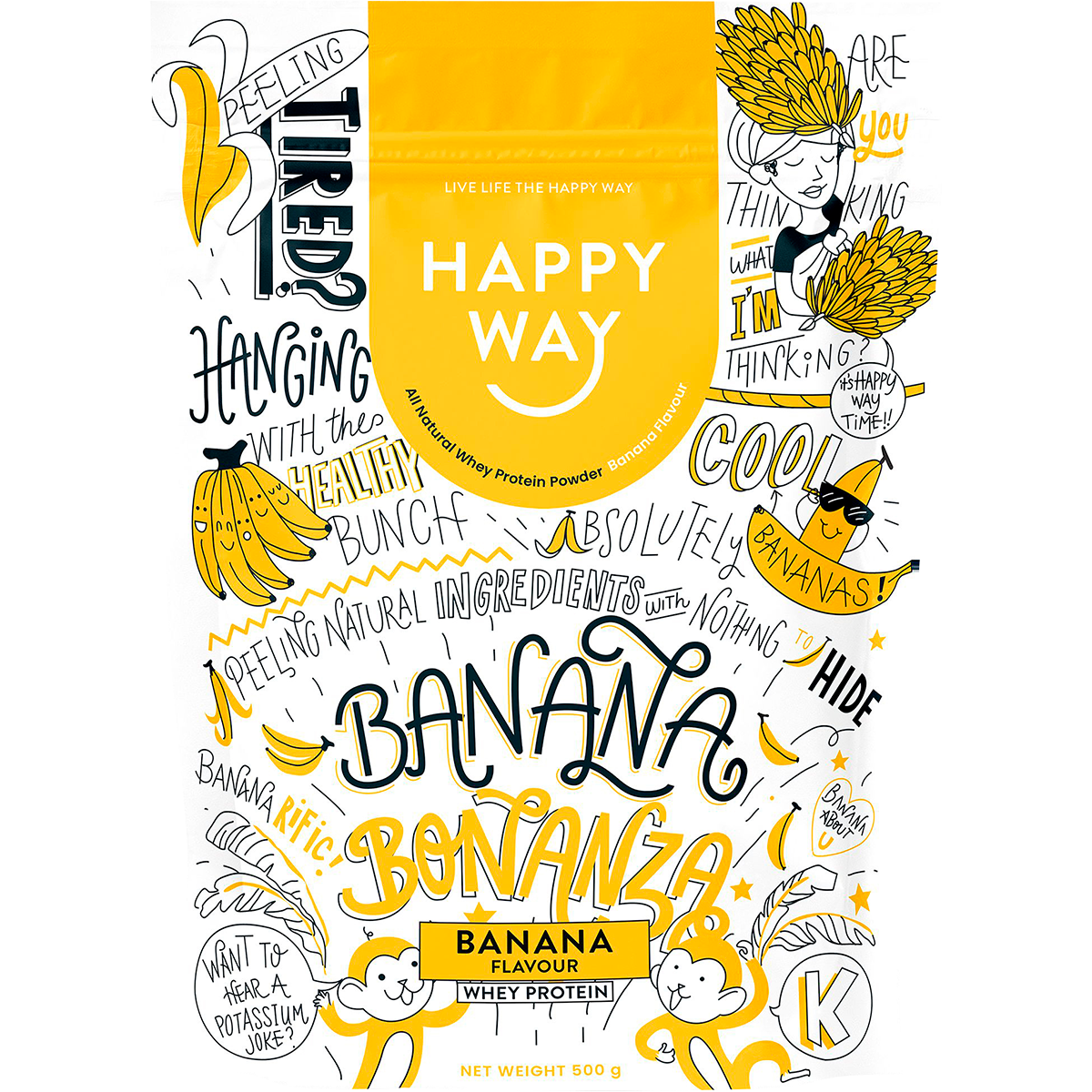 Happy Way - Whey Protein Powder Banana 500g