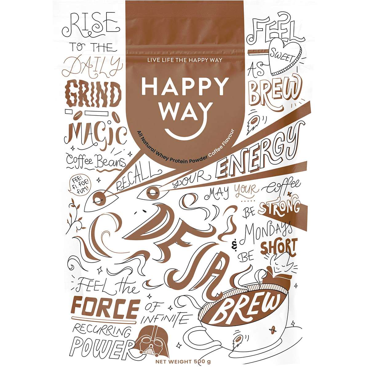 Happy Way - Whey Protein Powder Coffee 500g