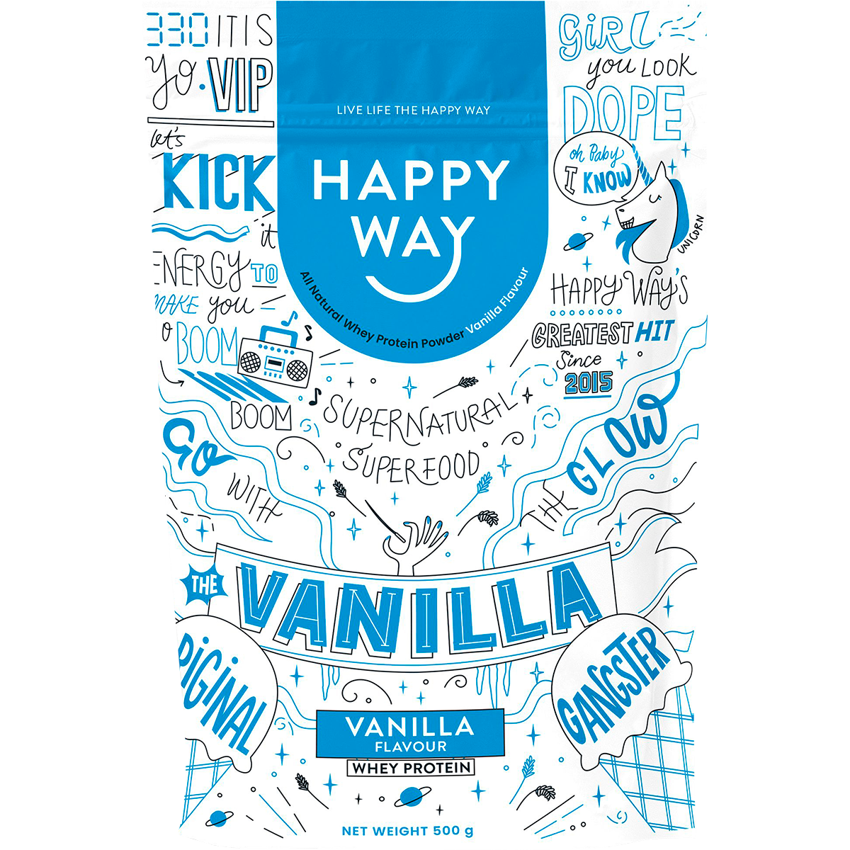 Happy Way - Whey Protein Powder Vanilla 500g