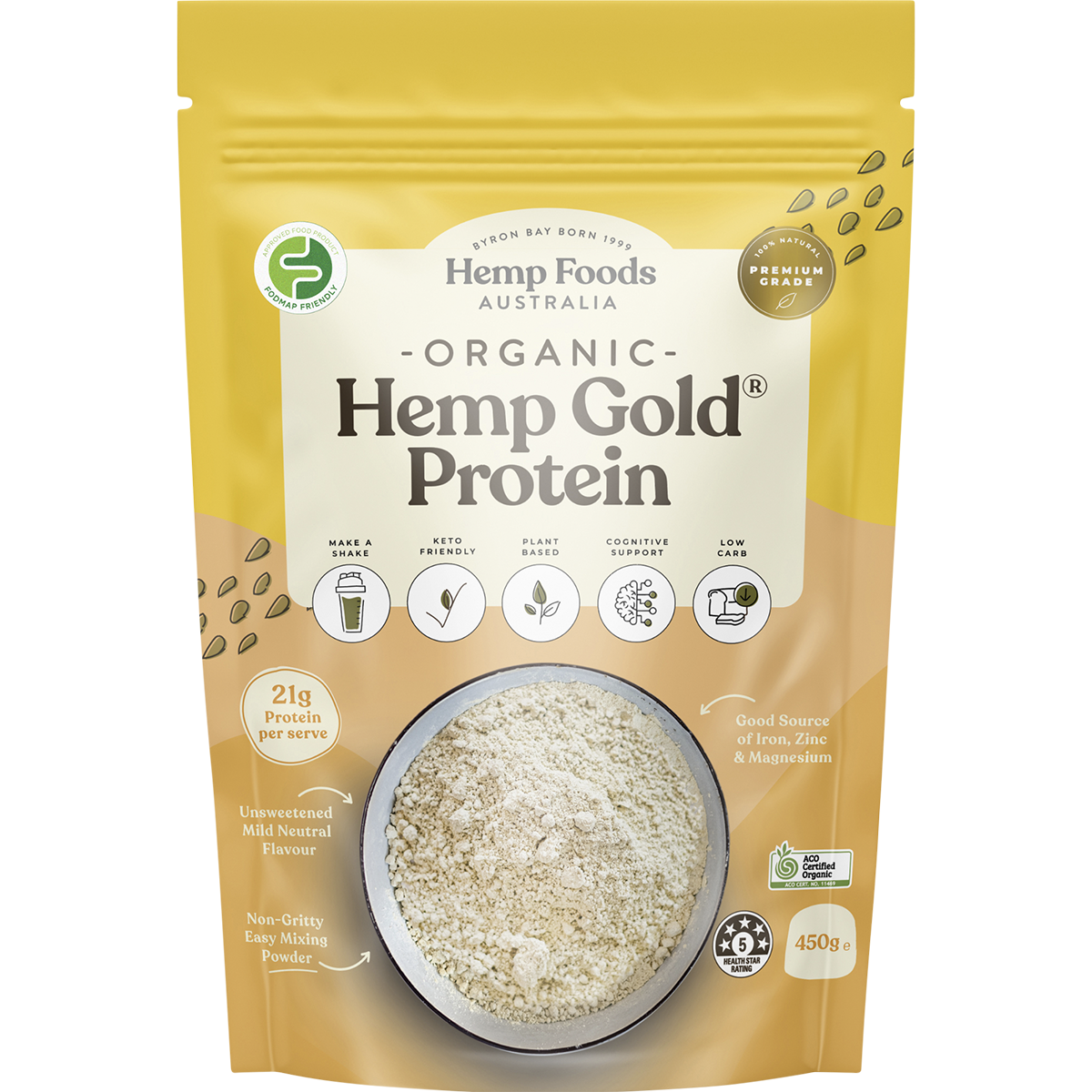 Hemp Foods Australia - Organic Hemp Gold Protein 450g