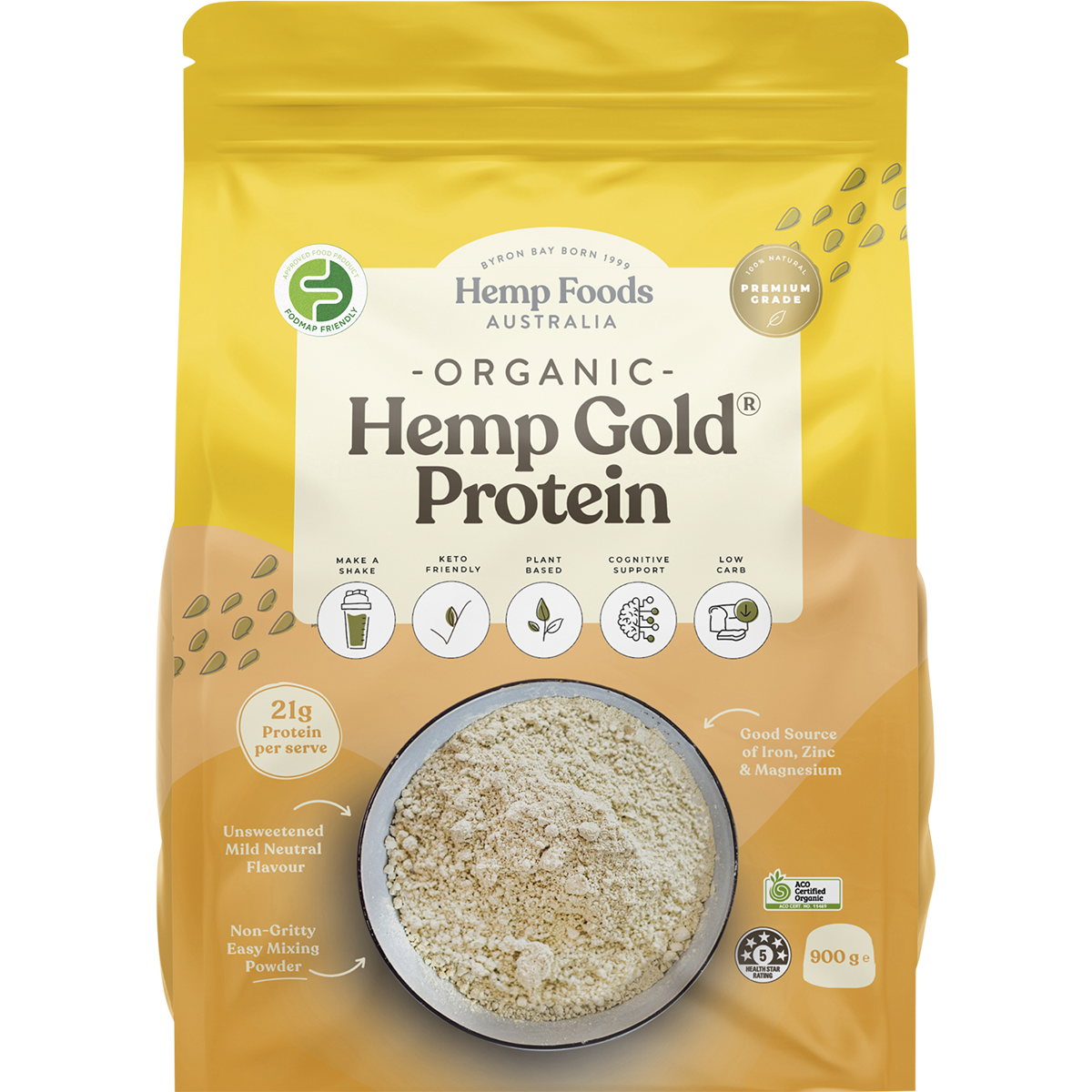 Hemp Foods Australia - Organic Hemp Gold Protein 900g