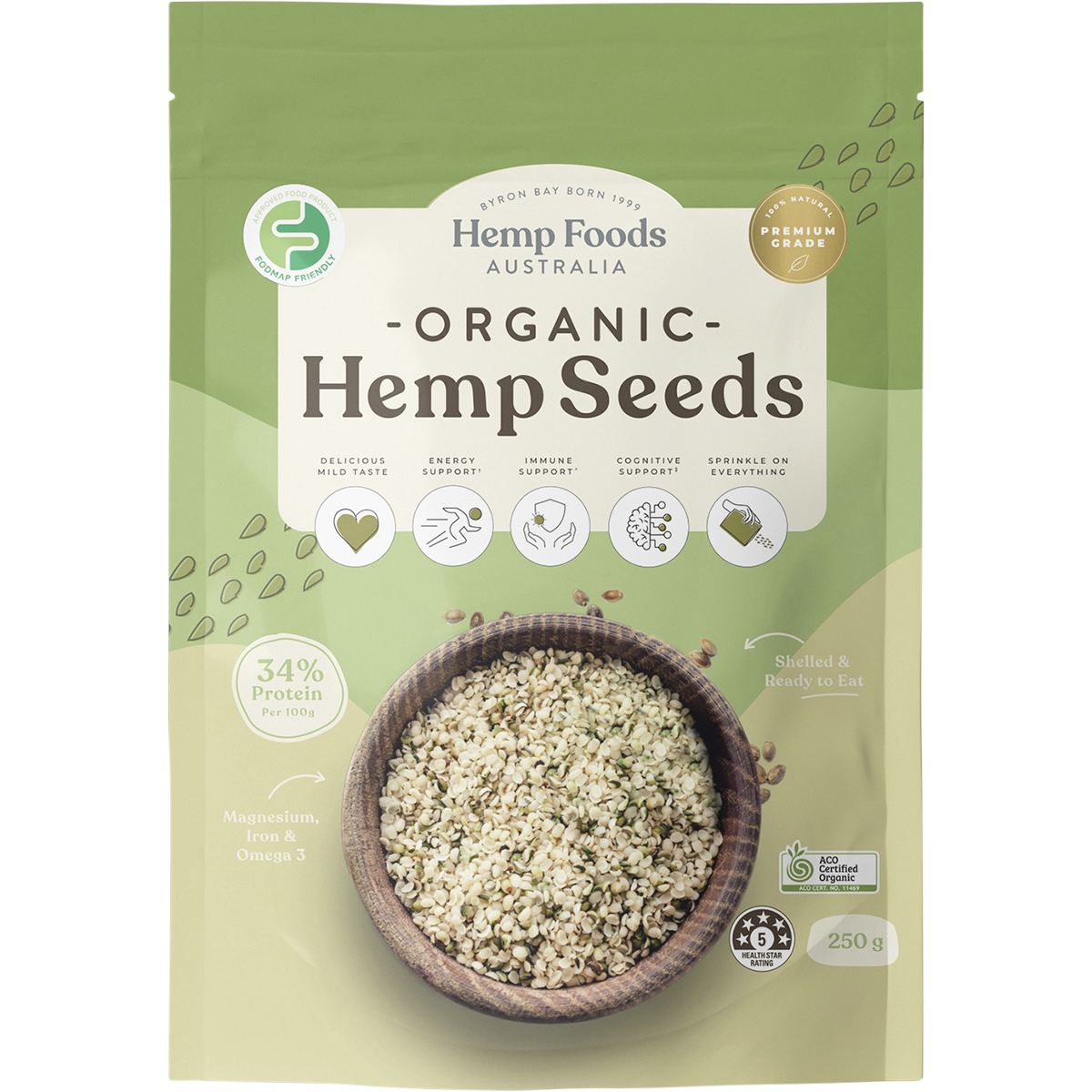 Hemp Foods Australia - Organic Hemp Seeds Hulled 250g
