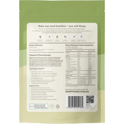 Hemp Foods Australia - Organic Hemp Seeds Hulled 1kg