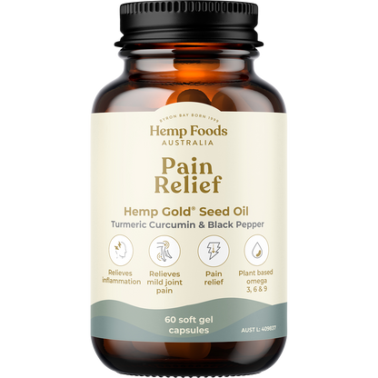 Hemp Foods Australia - Pain Relief with Hemp Gold Seed Oil 60 Caps