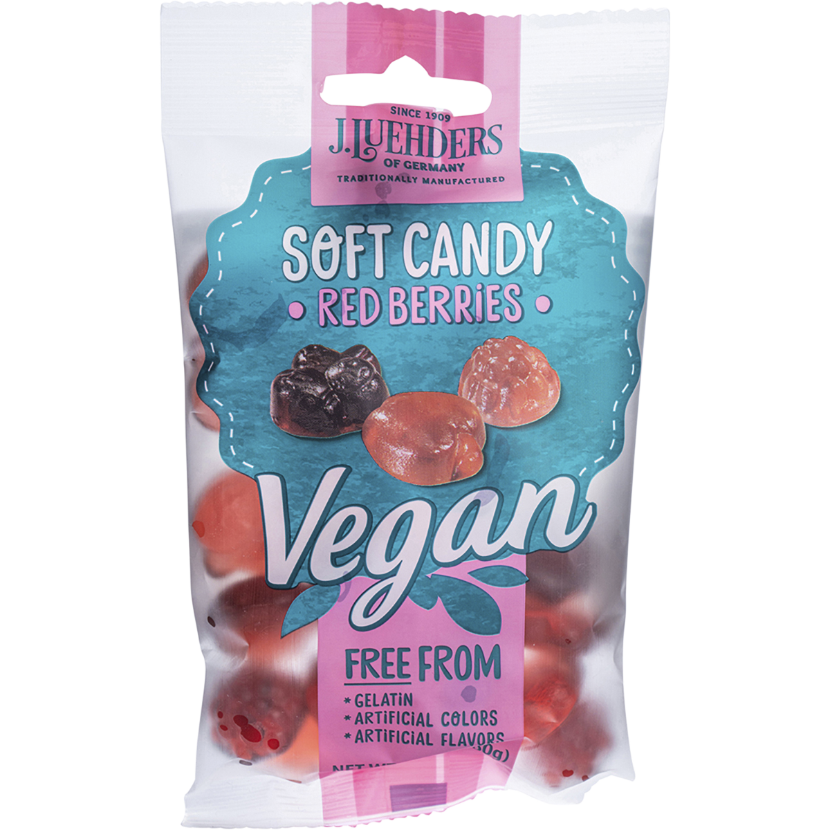 J. Luehders - Soft Vegan Candy Red Berries 80g