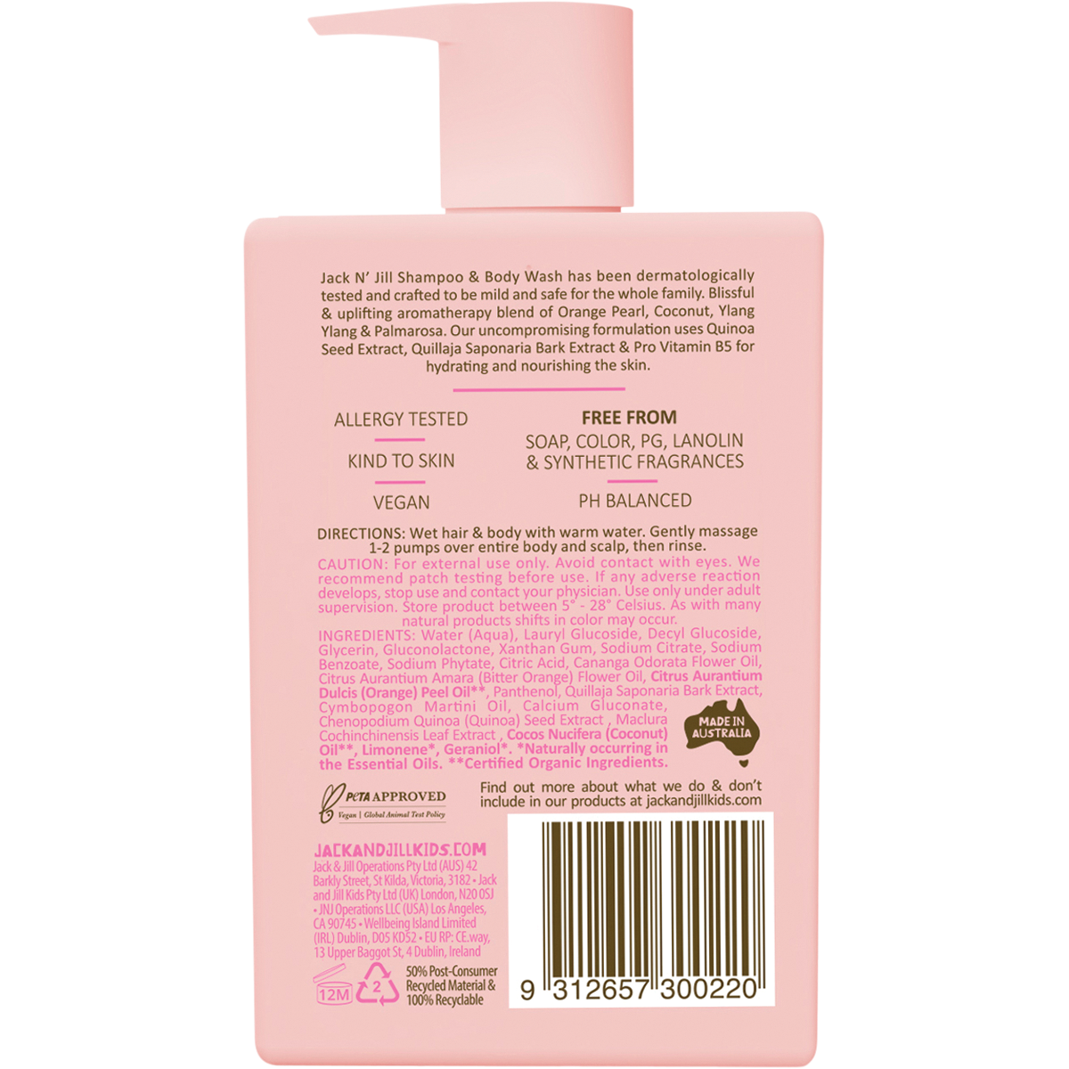 Jack N Jill - Shampoo & Body Wash Uplifting & Botanical Blend 300ml