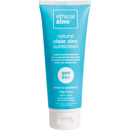 Ethical Zinc - Natural Clear Zinc Sunscreen SPF 50+ 100g