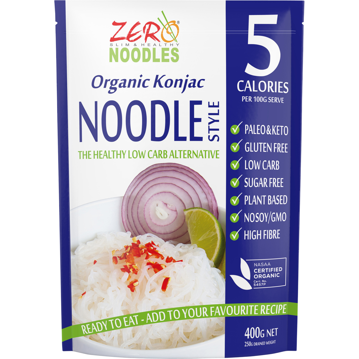 Zero Slim & Healthy - Certified Organic Konjac Noodles Style 400g