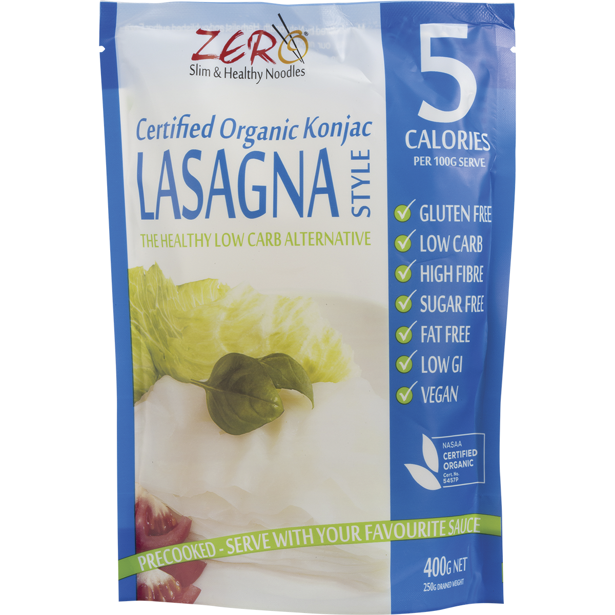 Zero Slim & Healthy - Certified Organic Konjac Lasagna Style 400g