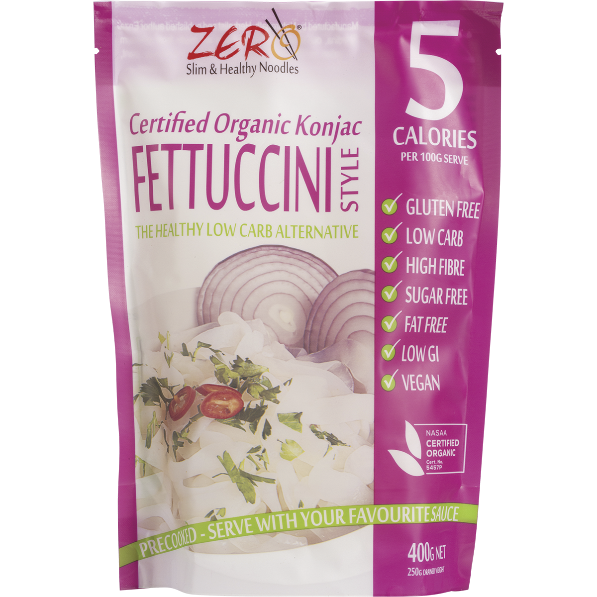 Zero Slim & Healthy - Certified Organic Konjac Fettuccini Style 400g