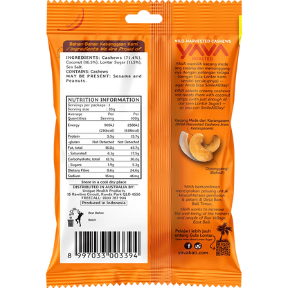 Yava - Wild Harvested Cashews Roasted 35g