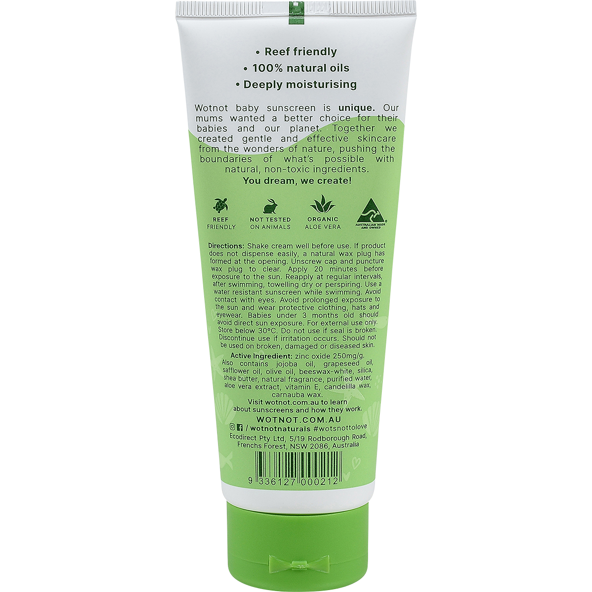 Wotnot - Natural Sunscreen SPF 30 Suitable For 3 Months+ 100g