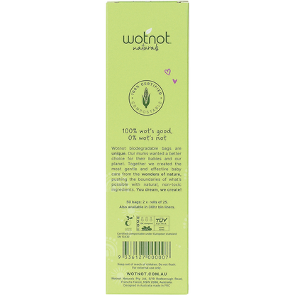 Wotnot - Biodegradable Nappy Bags 100% Compostable 50pk