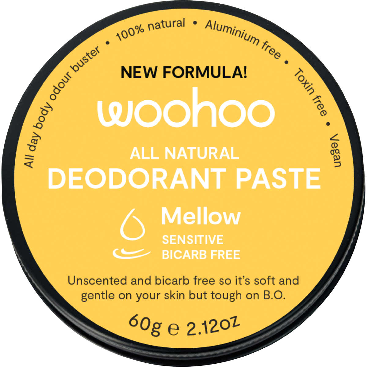 Woohoo - Deodorant Paste Tin Mellow Sensitive Bicarb Free 60g