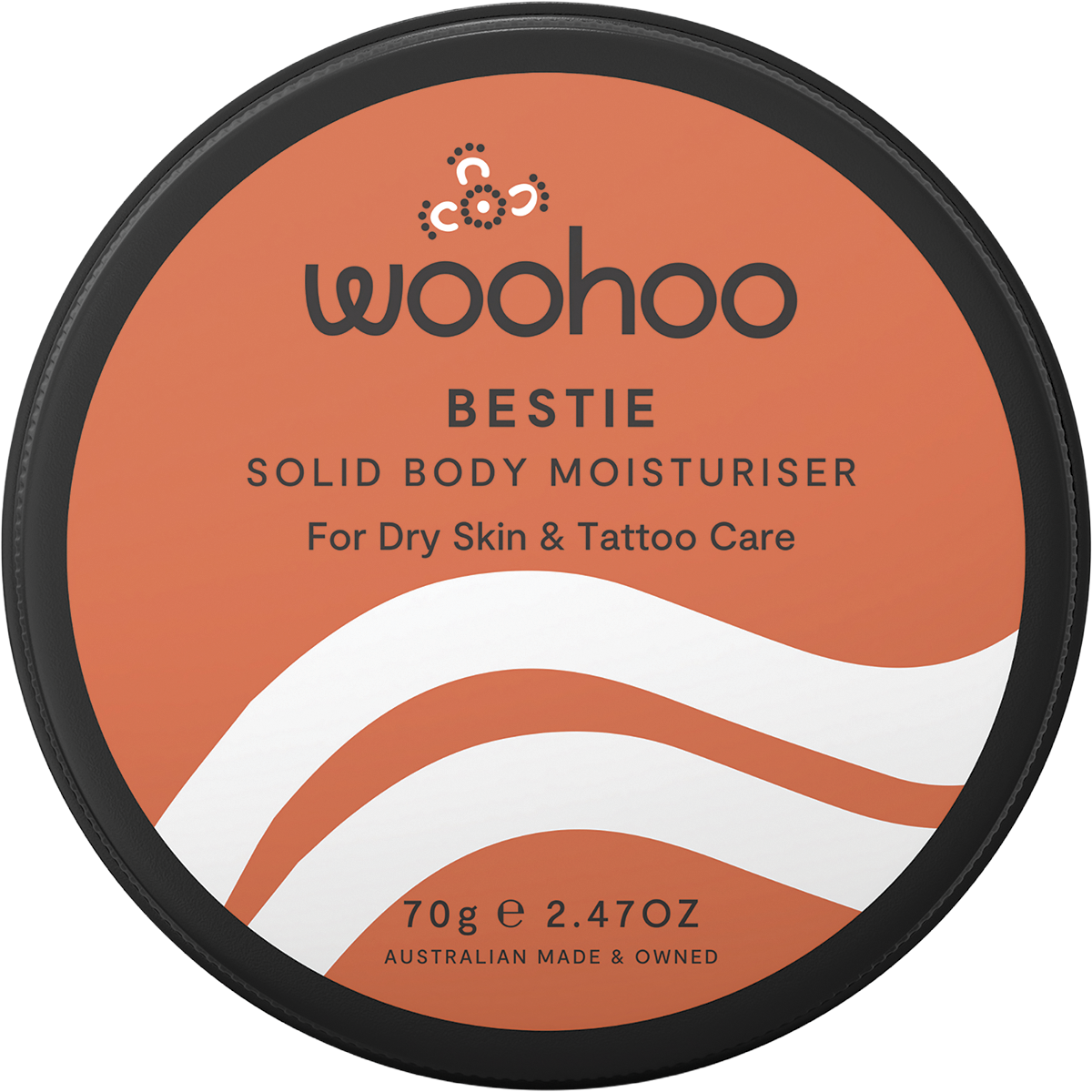 Woohoo - Bestie Solid Body Moisturiser Tin Dry Skin & Tattoo Care 70g