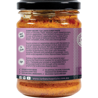 Turban Chopsticks - Curry Paste Laksa Vegan 240g