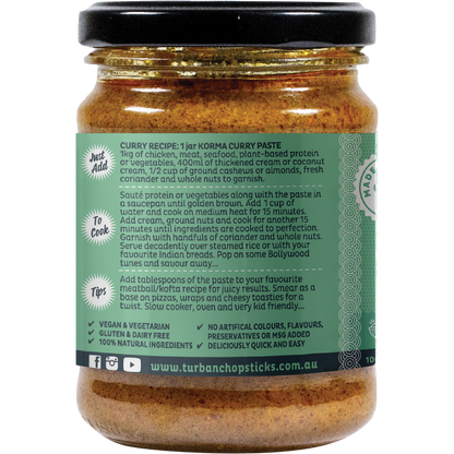 Turban Chopsticks - Curry Paste Korma Curry 240g