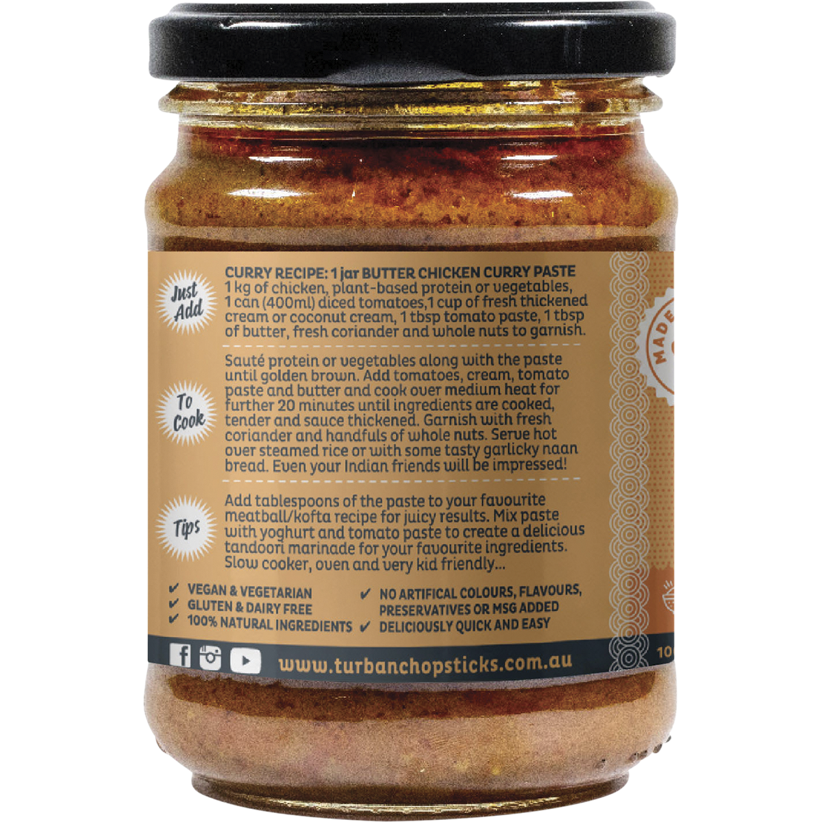 Turban Chopsticks - Curry Paste Butter Chicken 240g