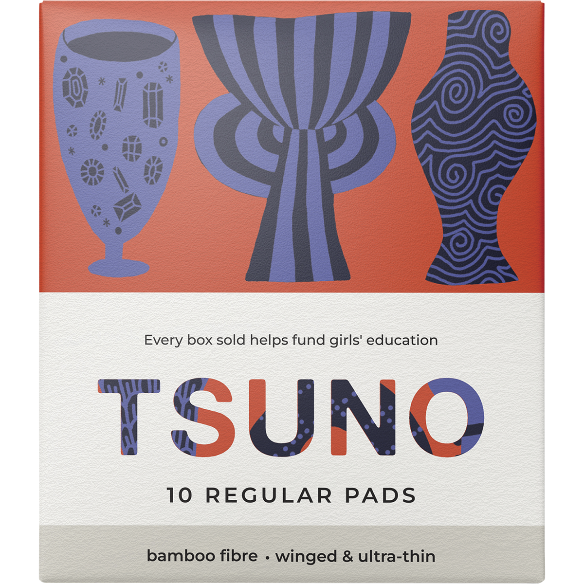 Tsuno - Natural Bamboo Pads Regular Winged & Ultra Thin 10pk