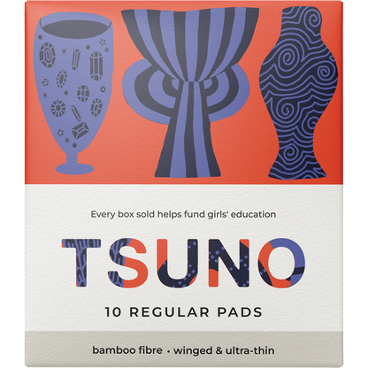 Tsuno - Natural Bamboo Pads Regular Winged & Ultra Thin 10pk