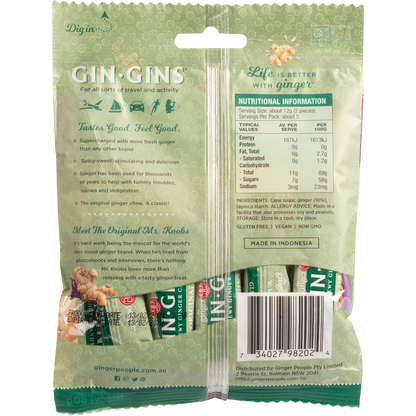 The Ginger People - Gin Gins Ginger Candy Bag Chewy Original 60g