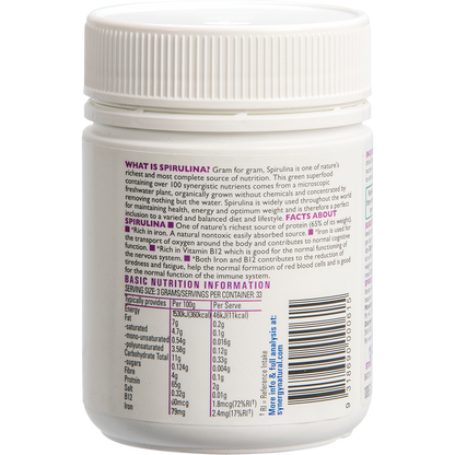 Synergy Natural - Spirulina Powder 100g