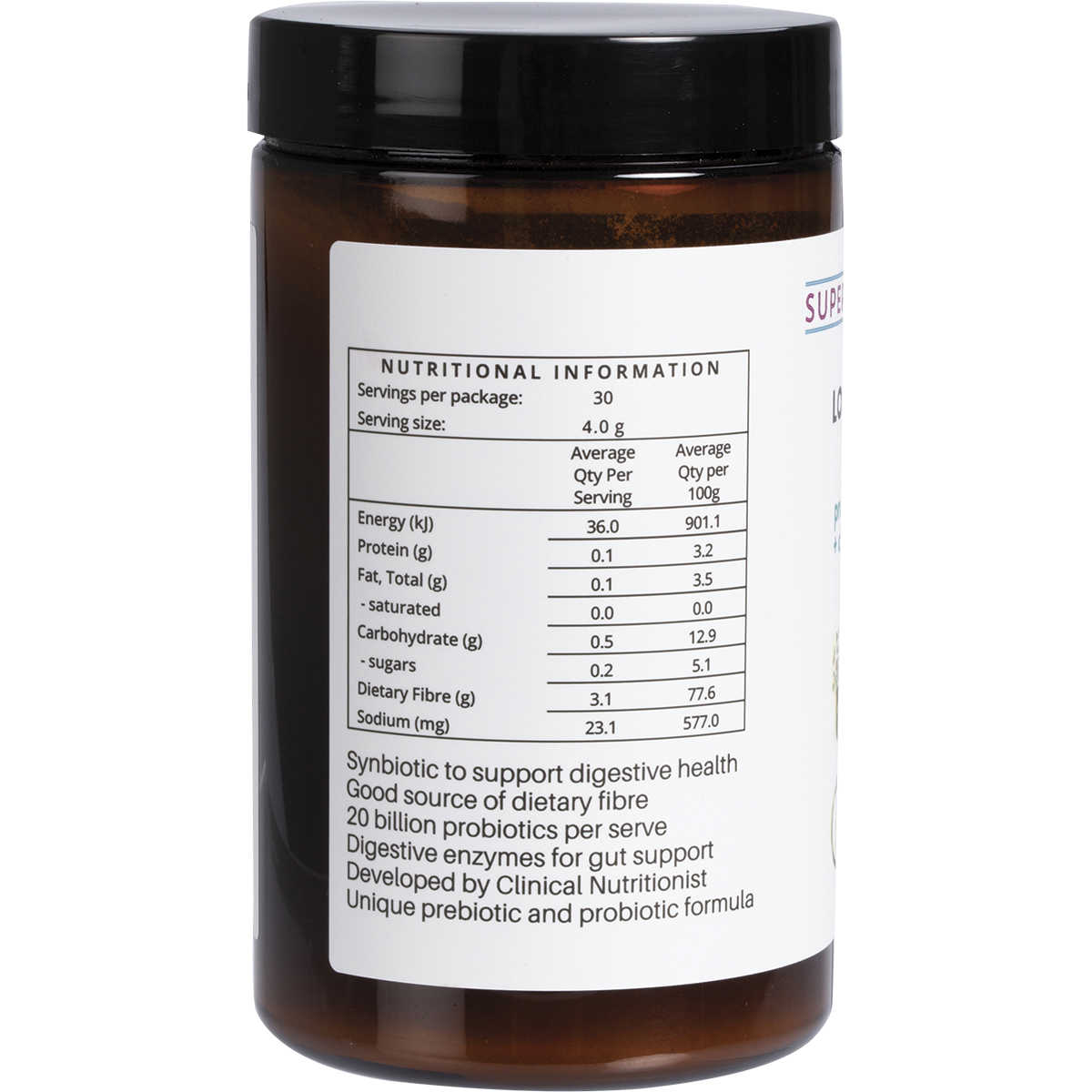 Supercharged Food - Love Your Gut Synbiotic Powder Pre/Probiotic 120g