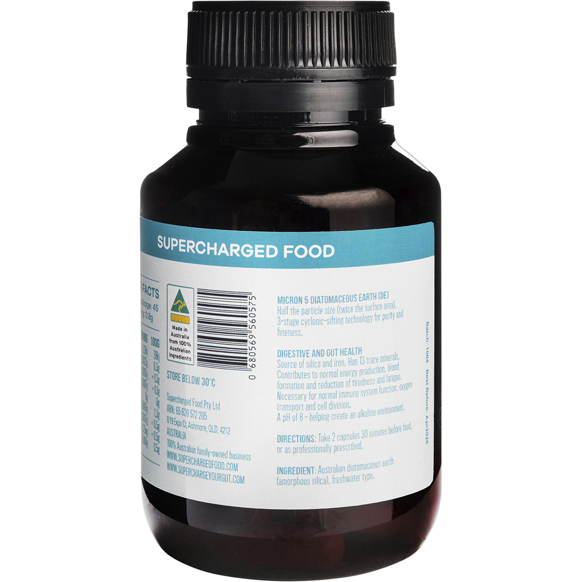 Supercharged Food - Love Your Gut Capsules Micron 5 Diatomaceous Earth 90 Caps