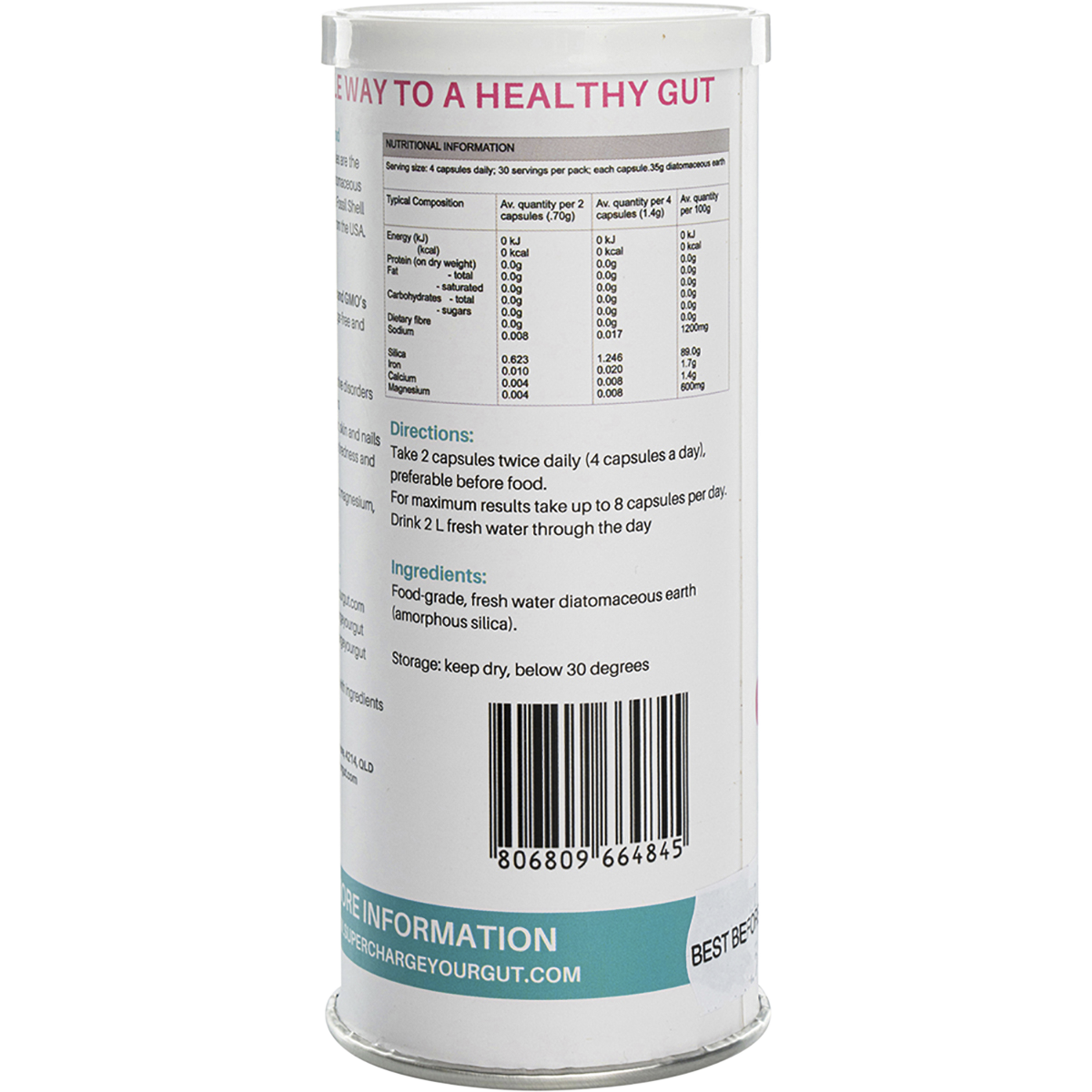 Supercharged Food - Love Your Gut Capsules Diatomaceous Earth 120 Caps