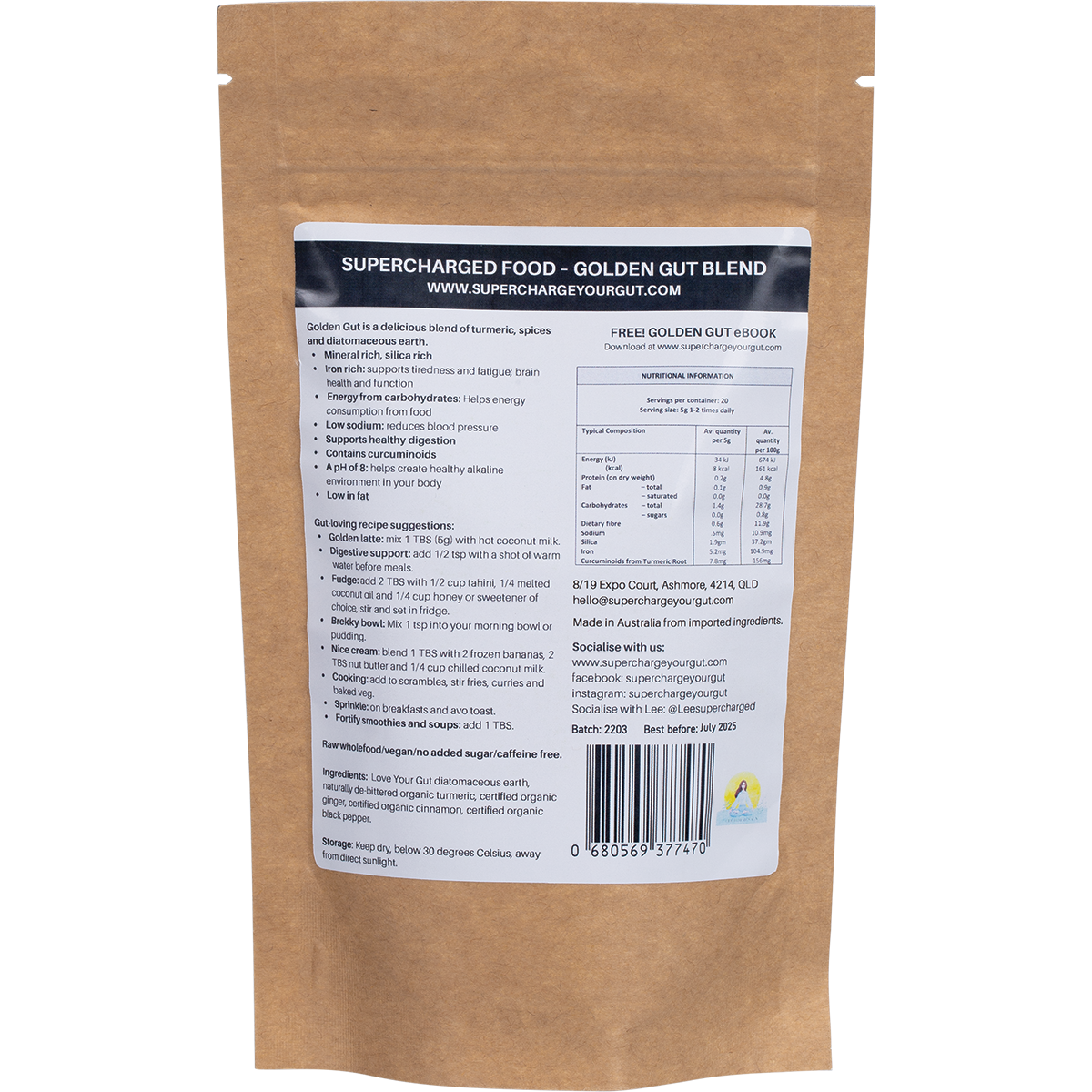 Supercharged Food - Golden Gut Powder 100g