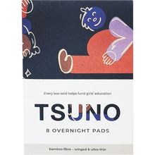 Tsuno - Natural Bamboo Pads Overnight Winged & Ultra Thin 8pk