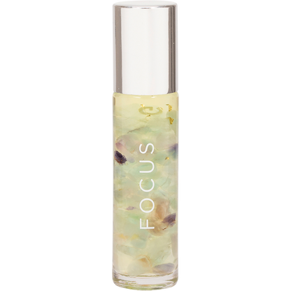 Summer Salt Body - Essential Oil Roller 24K Gold Focus Rainbow Fluorite 10ml