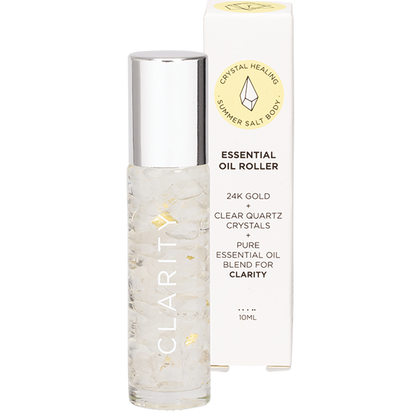 Summer Salt Body - Essential Oil Roller 24K Gold Clarity Clear Quartz 10ml