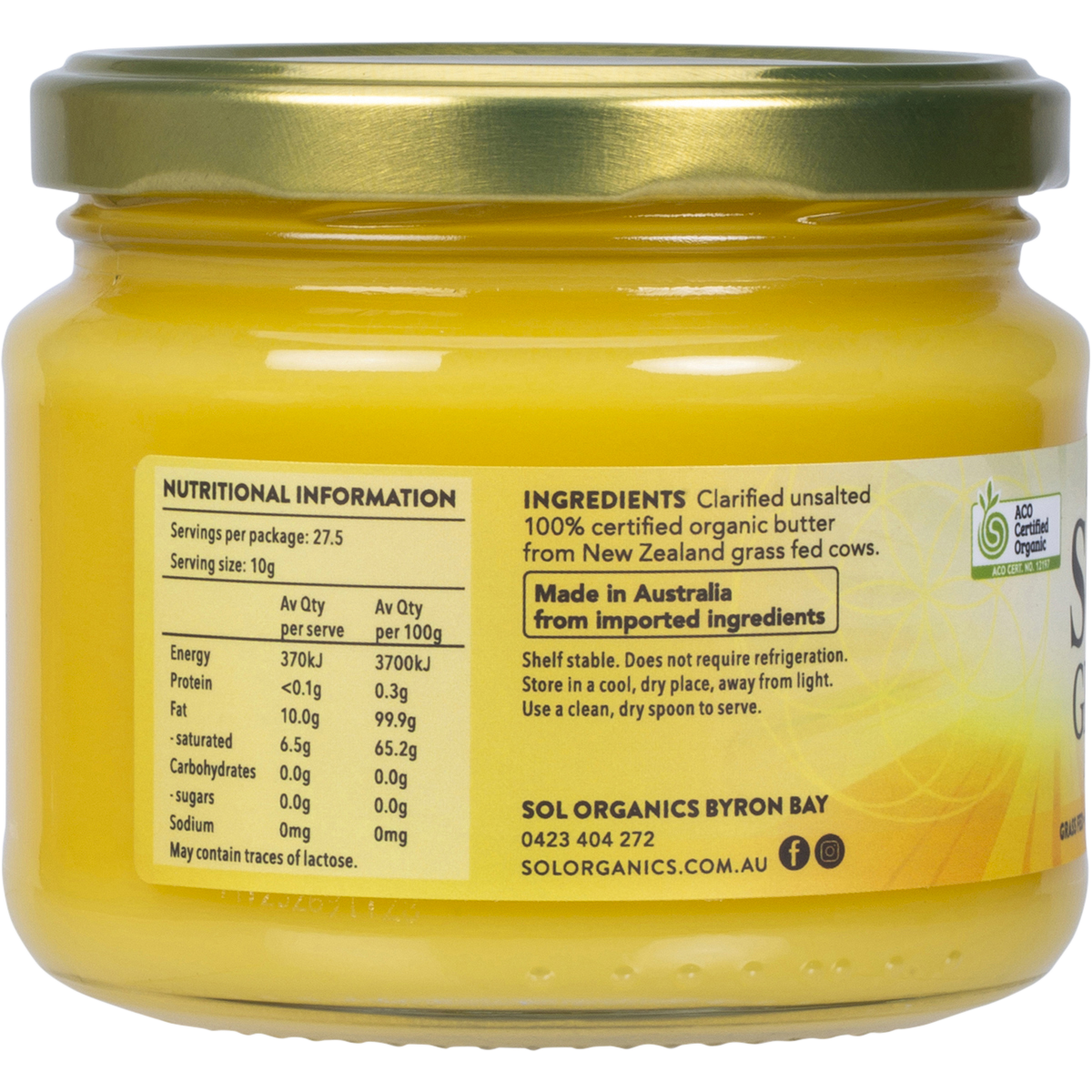 Sol - Organic Ghee 275g