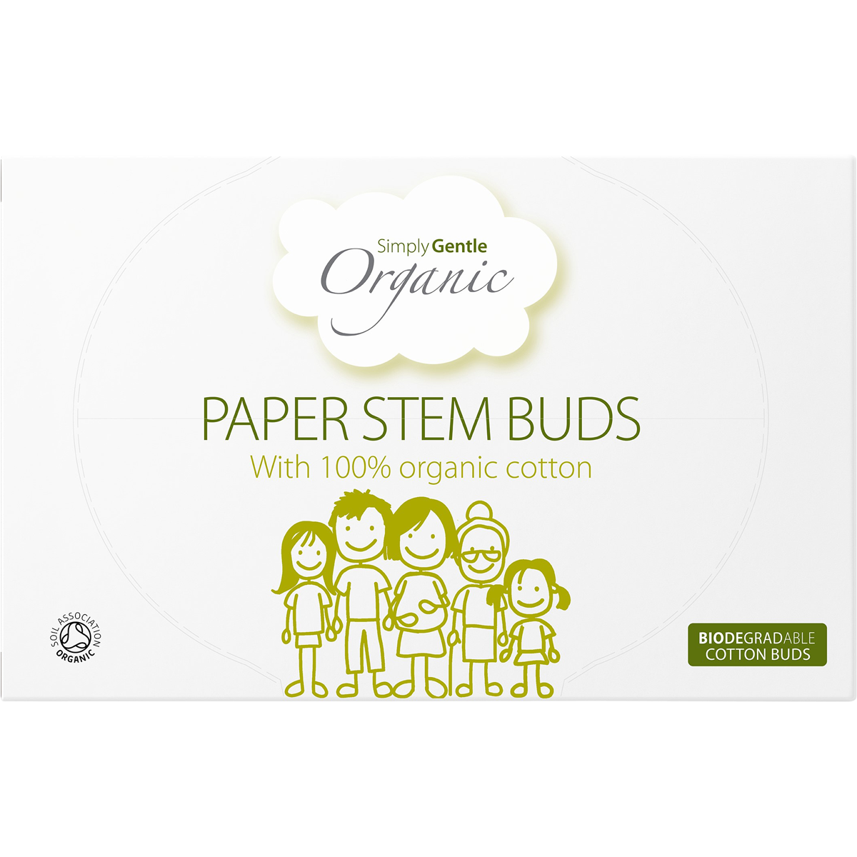 Simply Gentle - Paper Stem Buds 100% Organic Cotton Tips 200pk