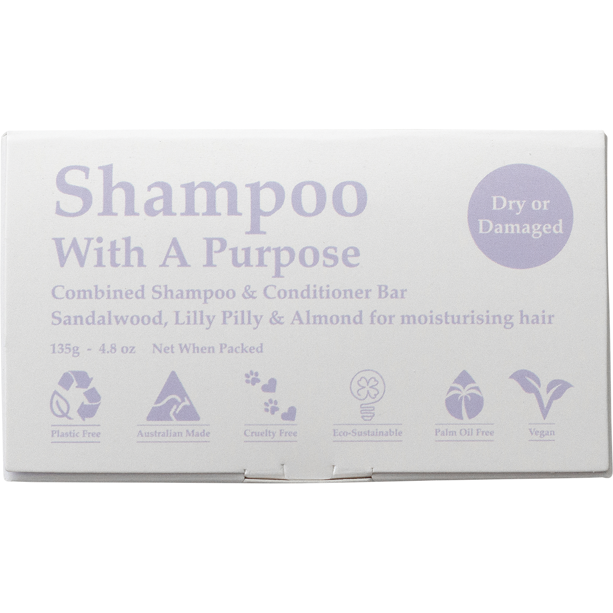 Shampoo With A Purpose - Shampoo & Conditioner Bar Dry or Damaged Hair 135g