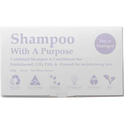 Shampoo With A Purpose - Shampoo & Conditioner Bar Dry or Damaged Hair 135g