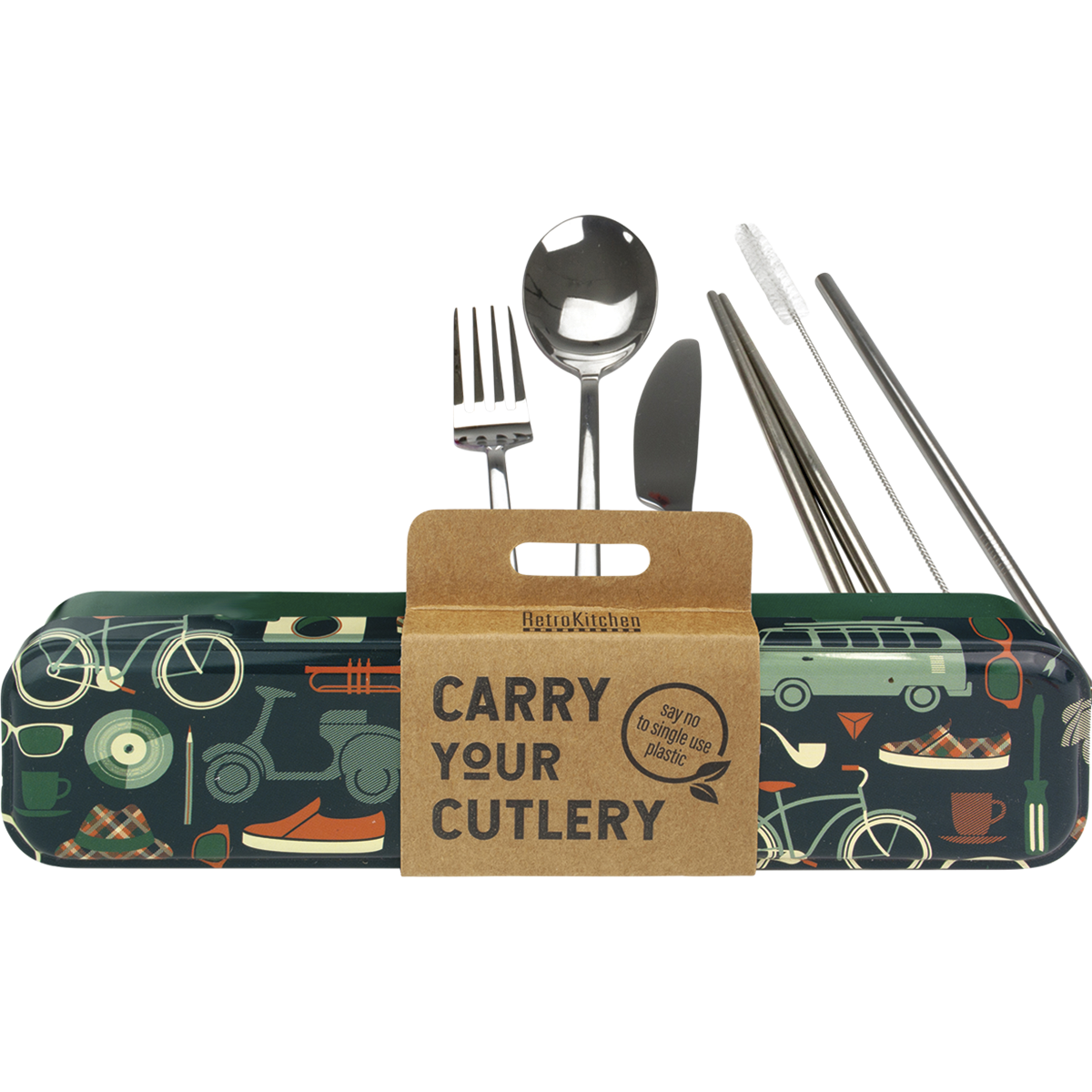 Retro Kitchen - Retro Man Stainless Steel Cutlery Set