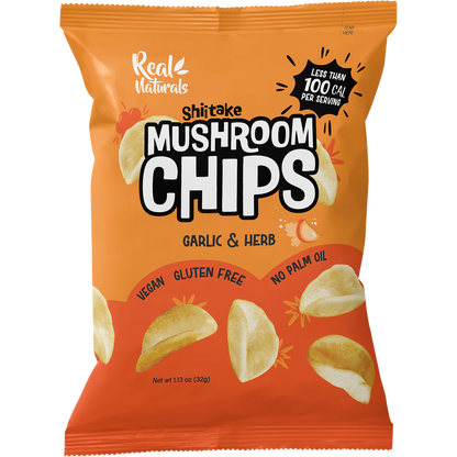 Real Naturals - Shiitake Mushroom Chips Garlic & Herb 32g