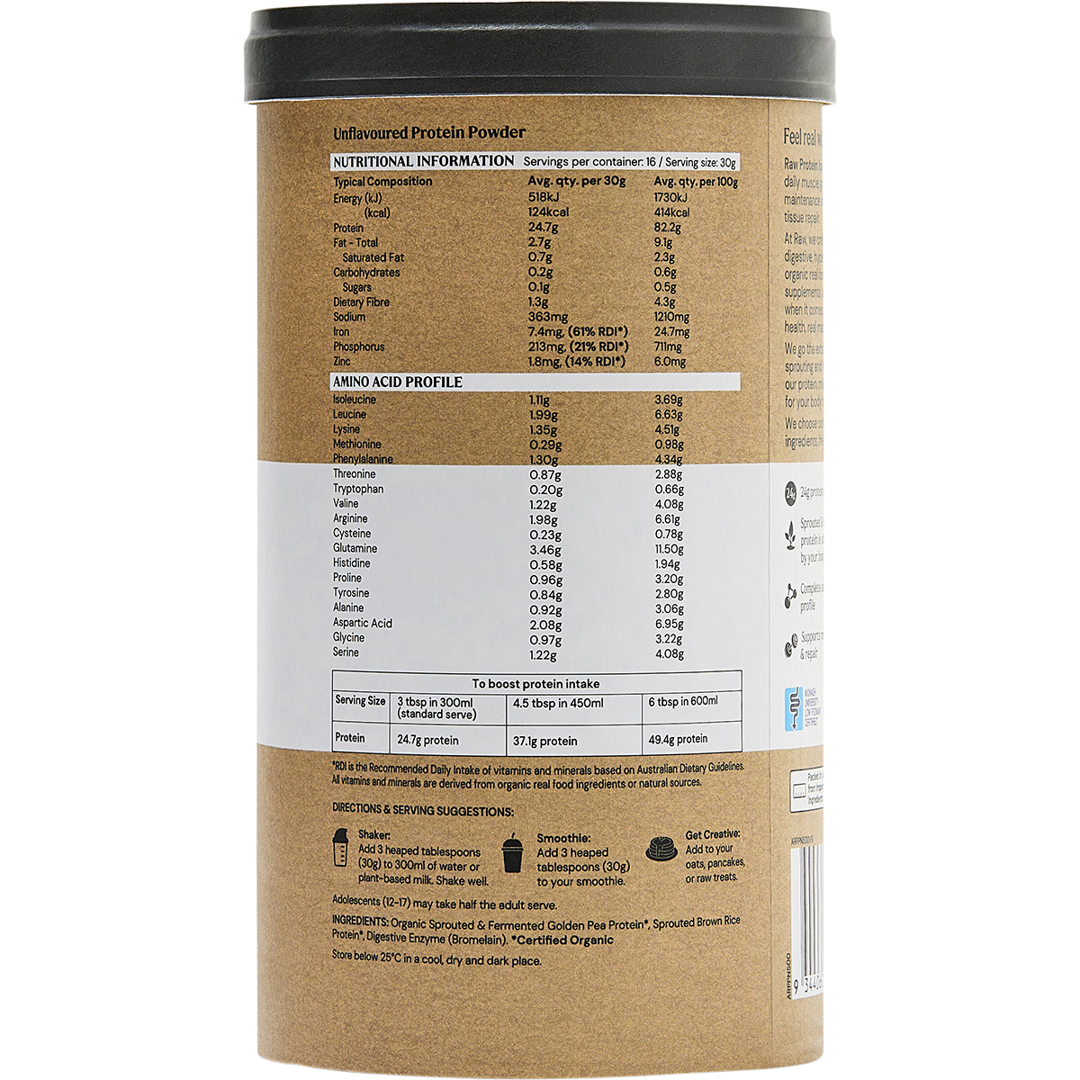 Raw Amazonia - Raw Protein Isolate Natural 500g