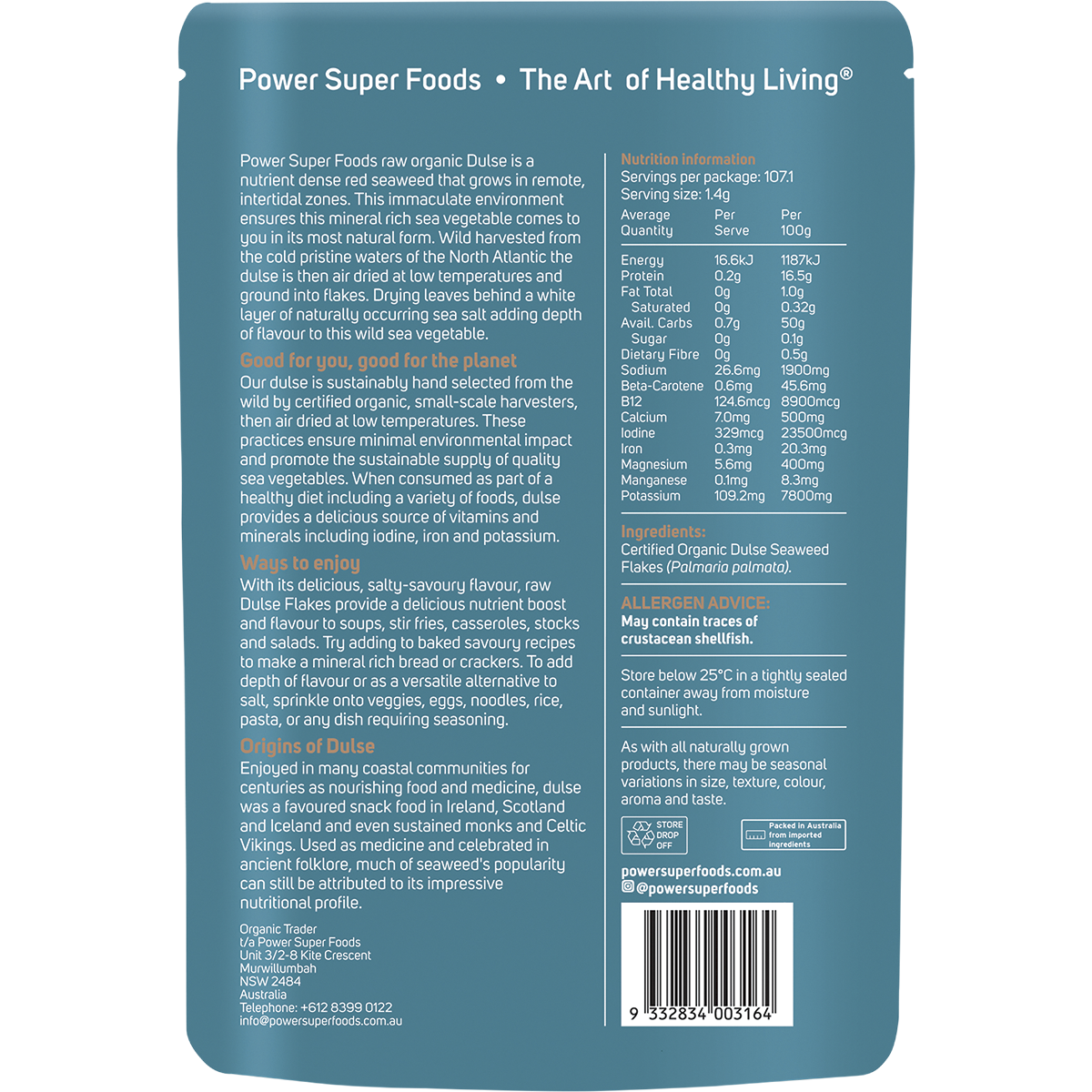 Power Superfoods - Dulse Flakes Certified Organic 150g