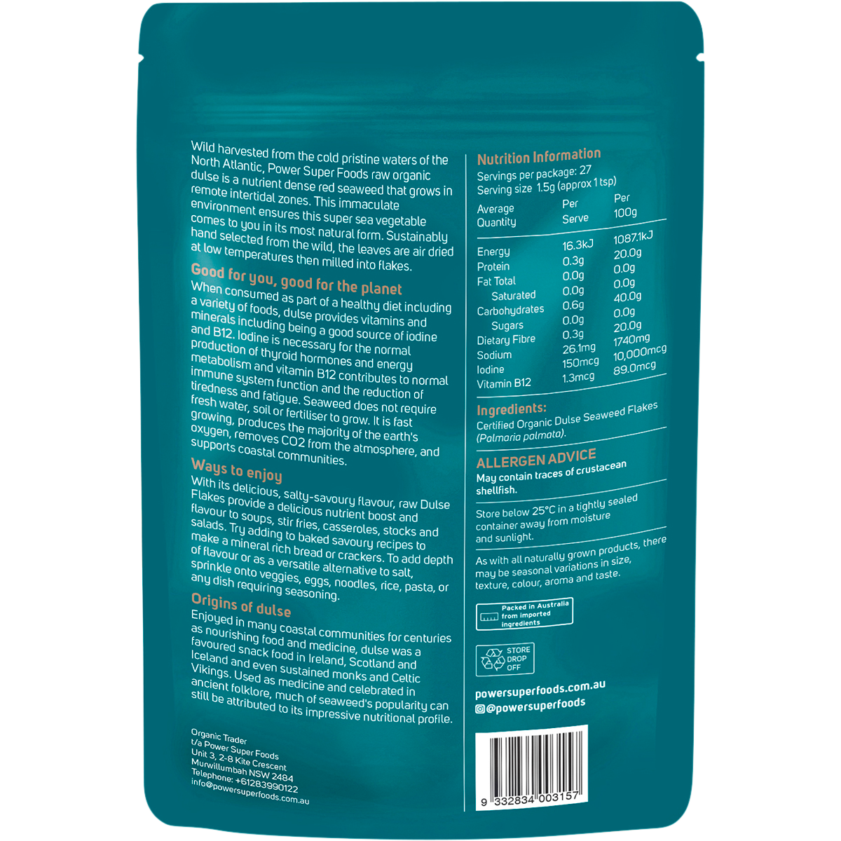Power Superfoods - Dulse Flakes Certified Organic 40g