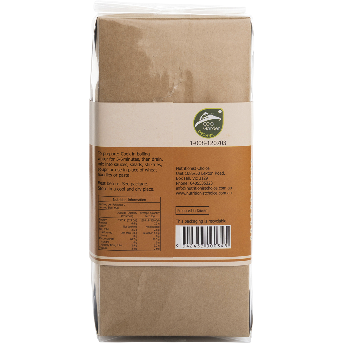 Nutritionist Choice - Rice Noodles Organic Brown 180g