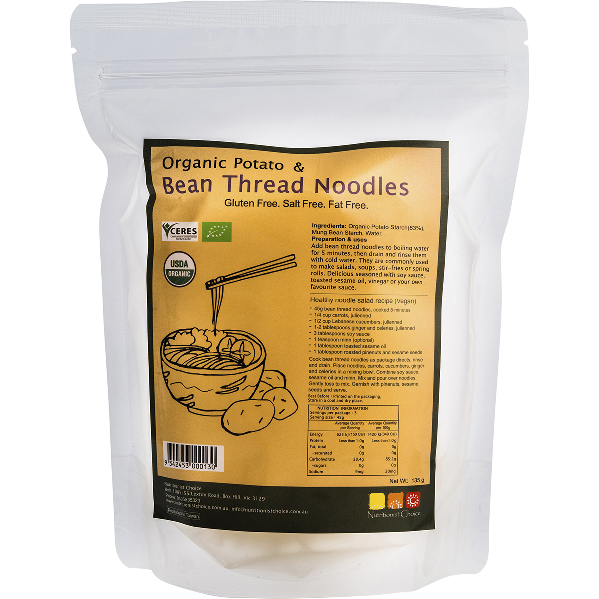Nutritionist Choice - Bean Thread Noodles with Organic Potato 135g