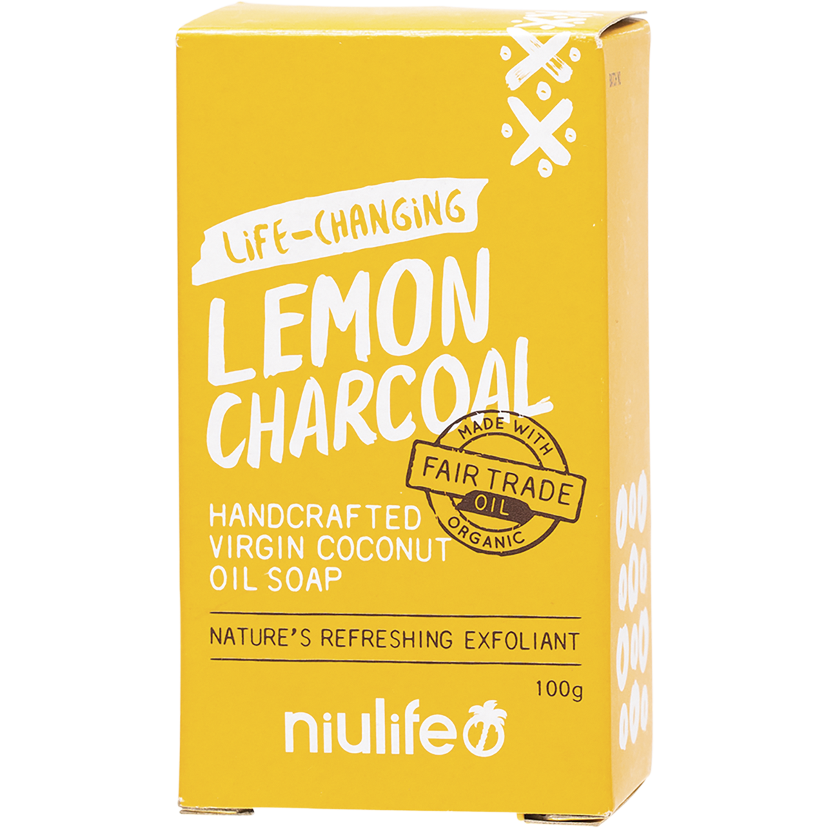 Niulife - Coconut Oil Soap Lemon Charcoal 100g