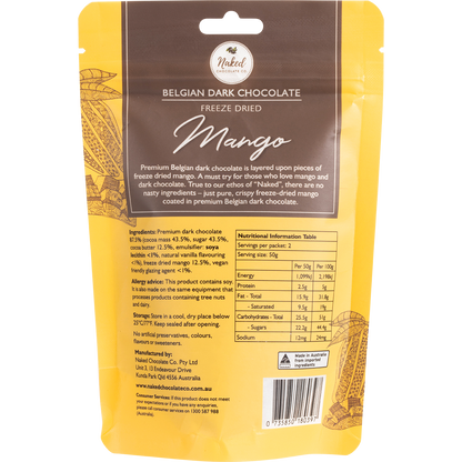 Naked Chocolate Co - Freeze Dried Mango Dark Chocolate 100g