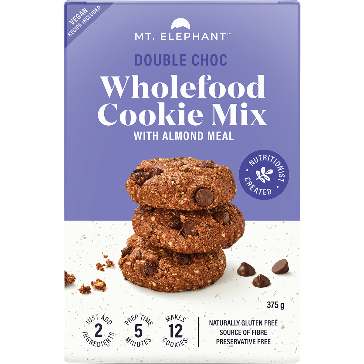 Mt. Elephant - Wholefood Cookie Mix Double Choc 375g
