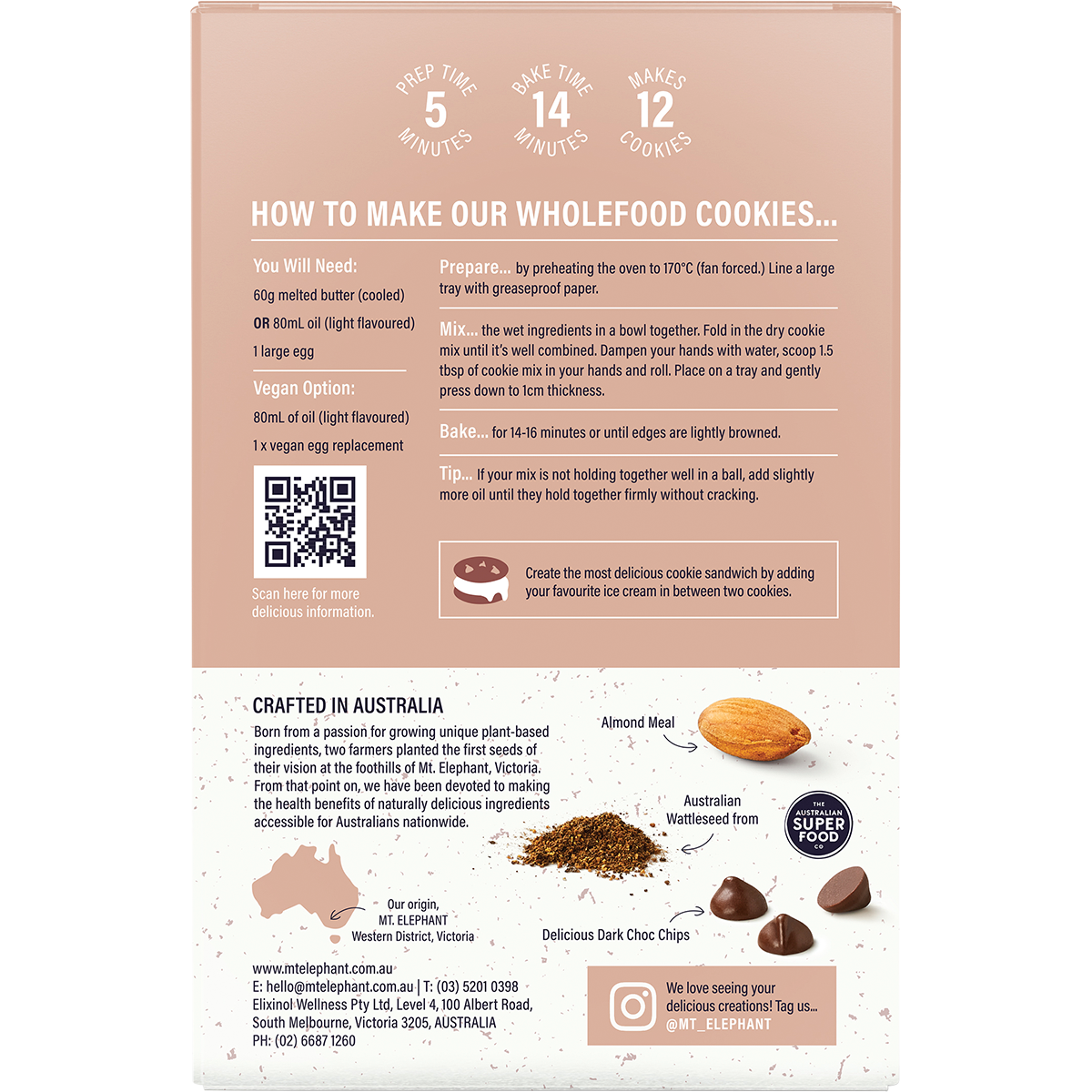 Mt. Elephant - Wholefood Cookie Mix Chocolate Chip 375g
