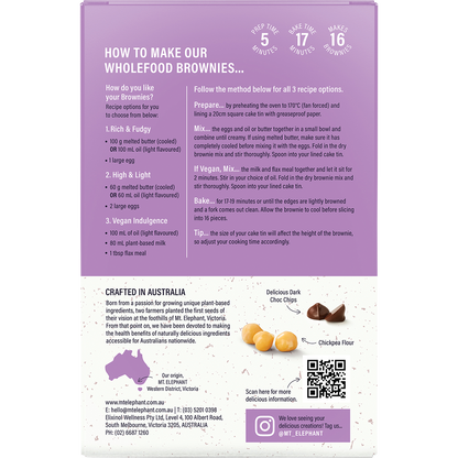 Mt. Elephant - Wholefood Brownie Mix Choc Chunk 350g
