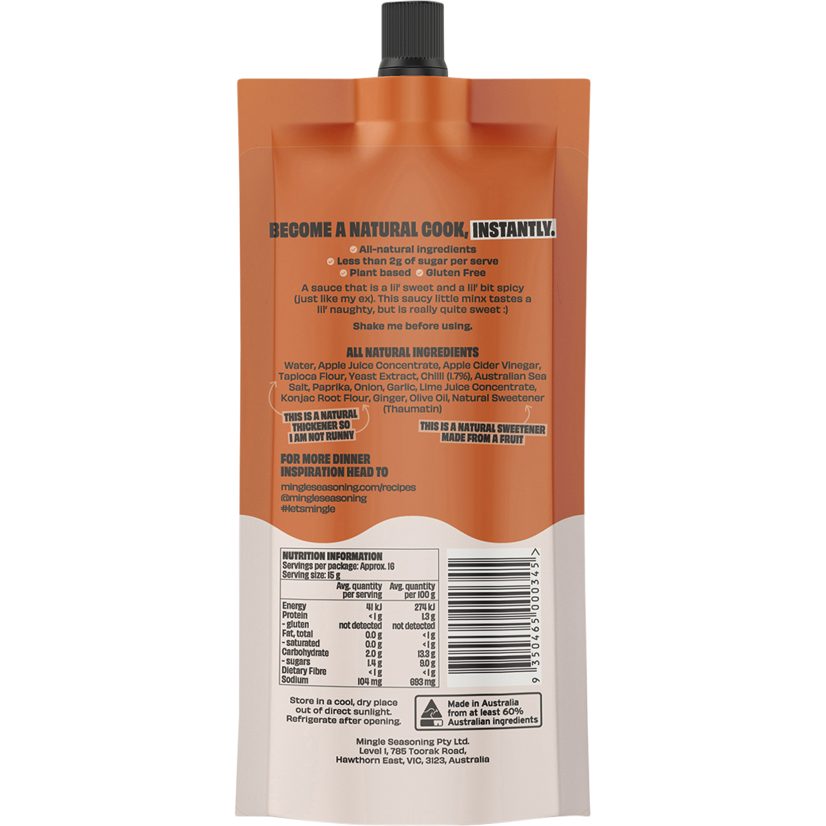 Mingle - Sweet Chilli All Natural Sauce 250g